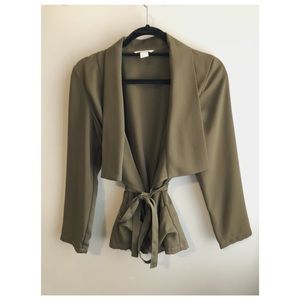 Forest green wrap top